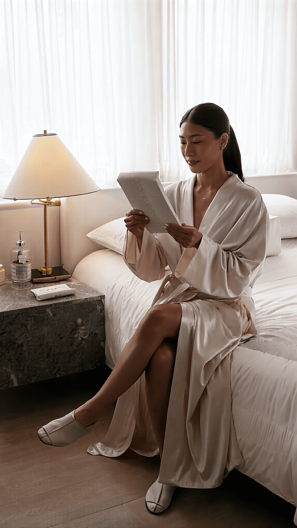 Calm lifestyle moment reading at home