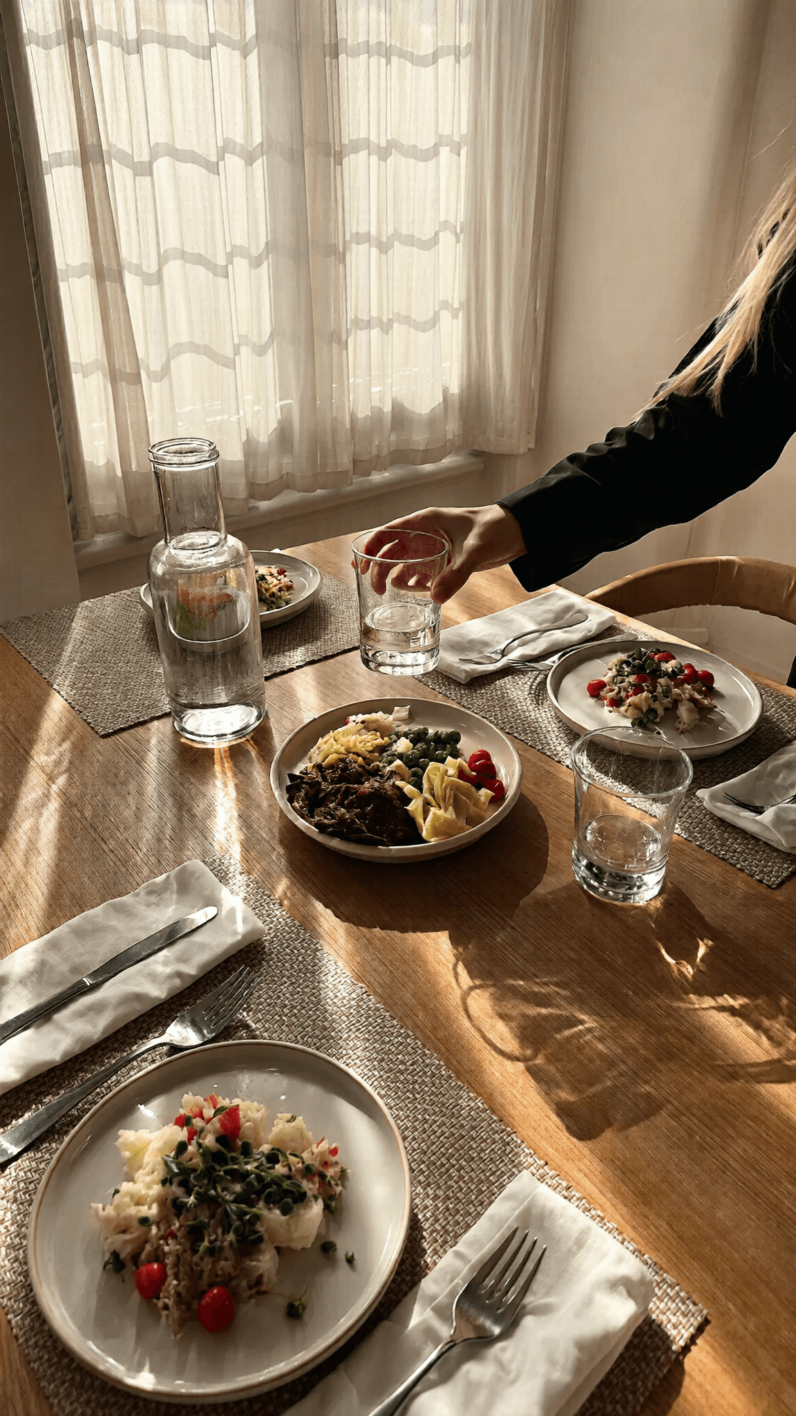 Elegant table setting suggesting mindful portions